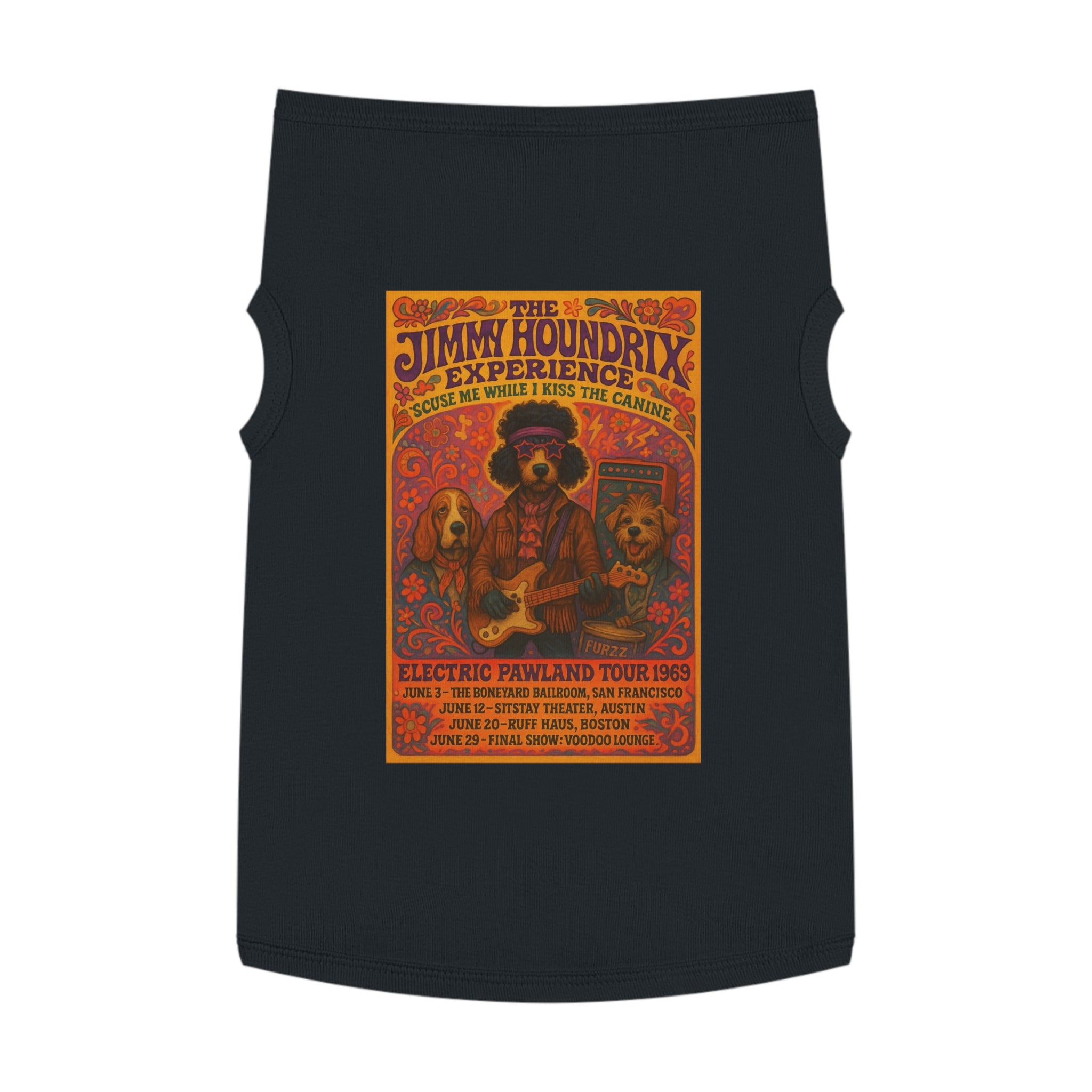 Jimi Houndrix Pet Tank -- Funny Fleetwood Mac Parody Shirt for Dog Lovers
